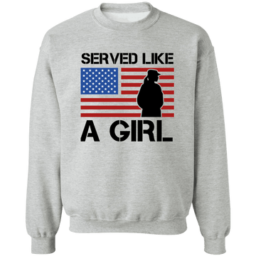 Serve like a Girl Ladies Crewneck Pullover Sweatshirt