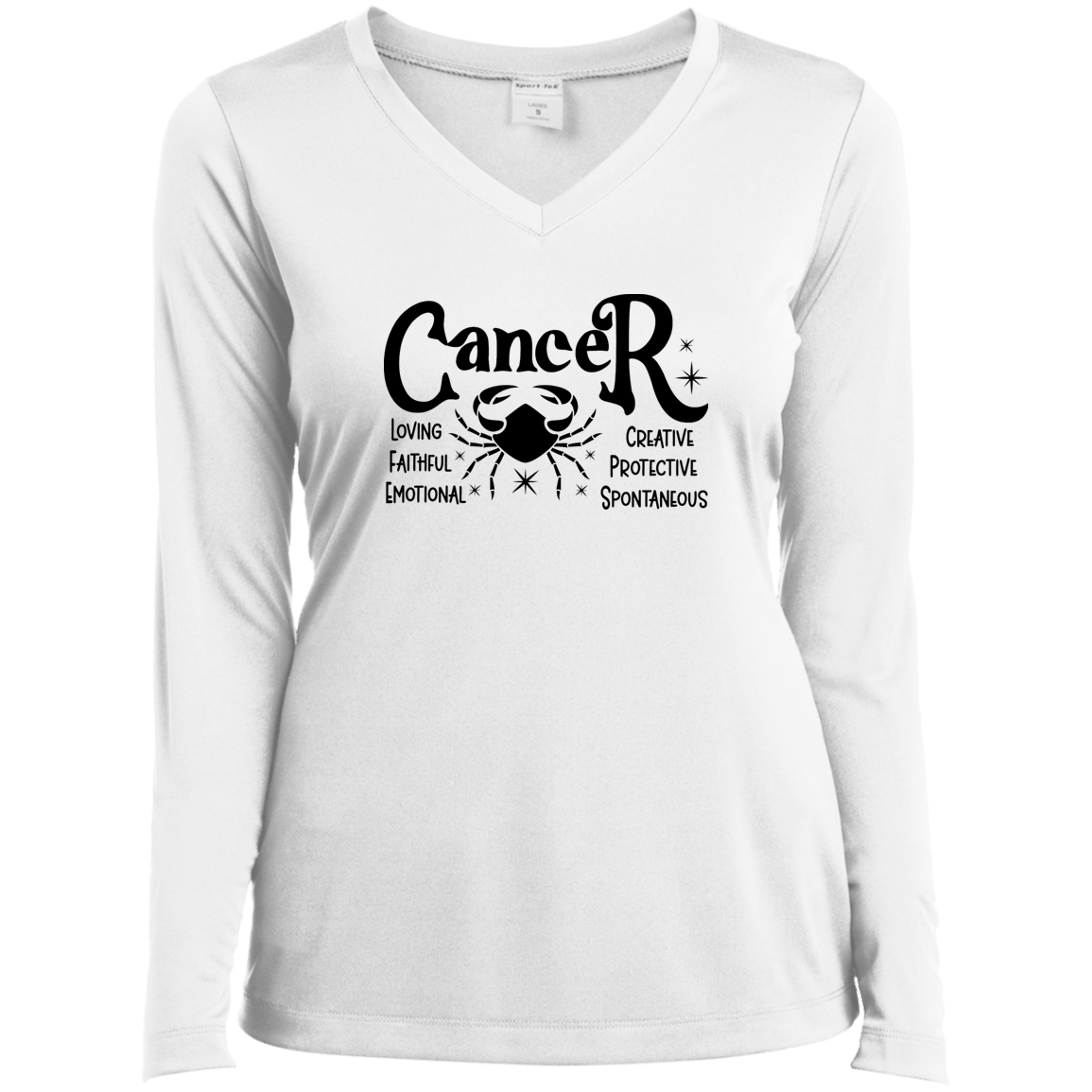 Cancer Ladies’ Long Sleeve Performance V-Neck Tee