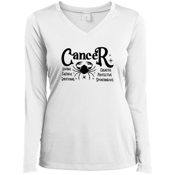 Cancer Ladies’ Long Sleeve Performance V-Neck Tee