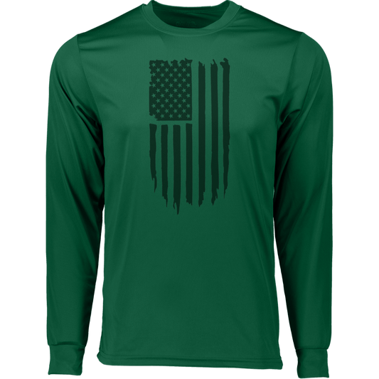 Distressed Men's Long Sleeve Moisture-Wicking Tee