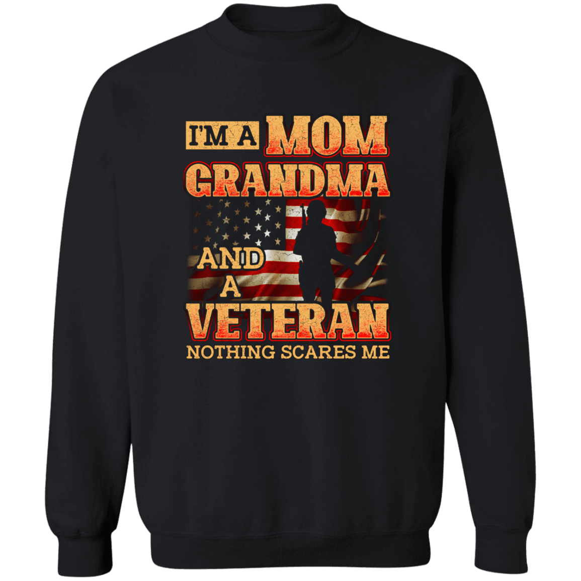 I'm a Mom & Veteran Ladies Crewneck Pullover Sweatshirt
