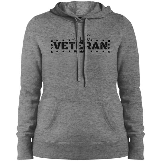 Retired Veteran Black letters Ladies' Pullover Hooded Sweatshirt