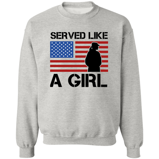 Serve like a Girl Ladies Crewneck Pullover Sweatshirt