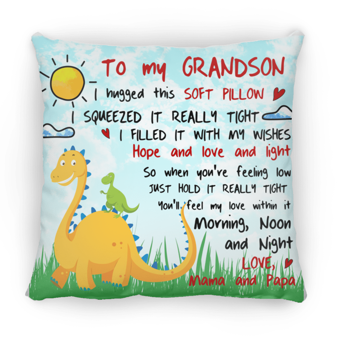 To My Grandson Medium Square Pillow