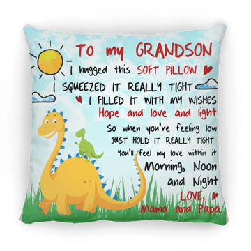 To My Grandson Medium Square Pillow