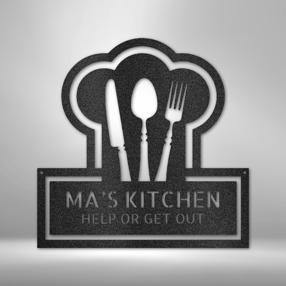 Kitchen Sign Rsa Ruler Of The Kitchen Monogram - Steel Sign