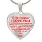 To My Daughter Love Dad- Heart Pendant Necklace