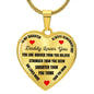 To My Daughter Love Dad - Heart Pendant Necklace