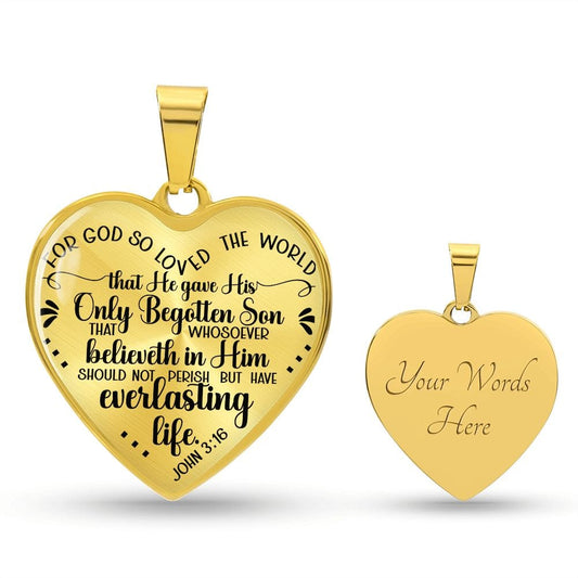 For God So Loved the World - Heart Pendant