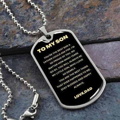 To My Son Dog Tag - Love Dad
