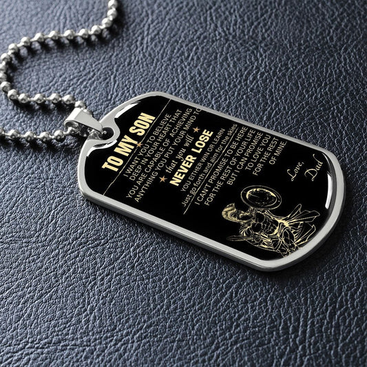 To My Son Dog Tag - Love Dad