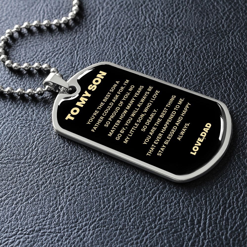 To My Son Dog Tag - Love Dad