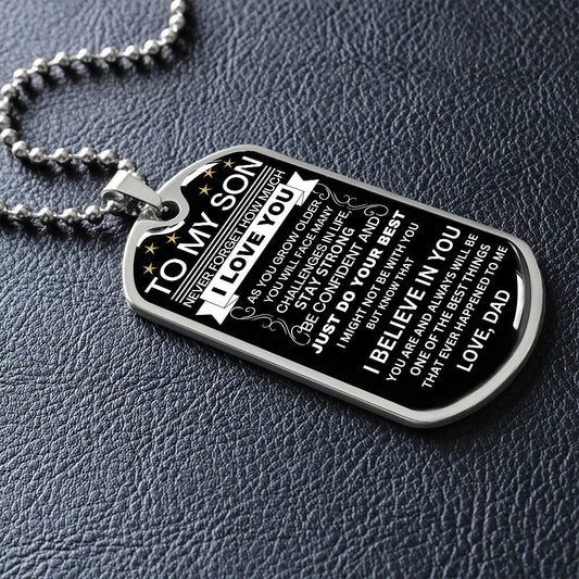 To My Son Dog Tag Love Dad