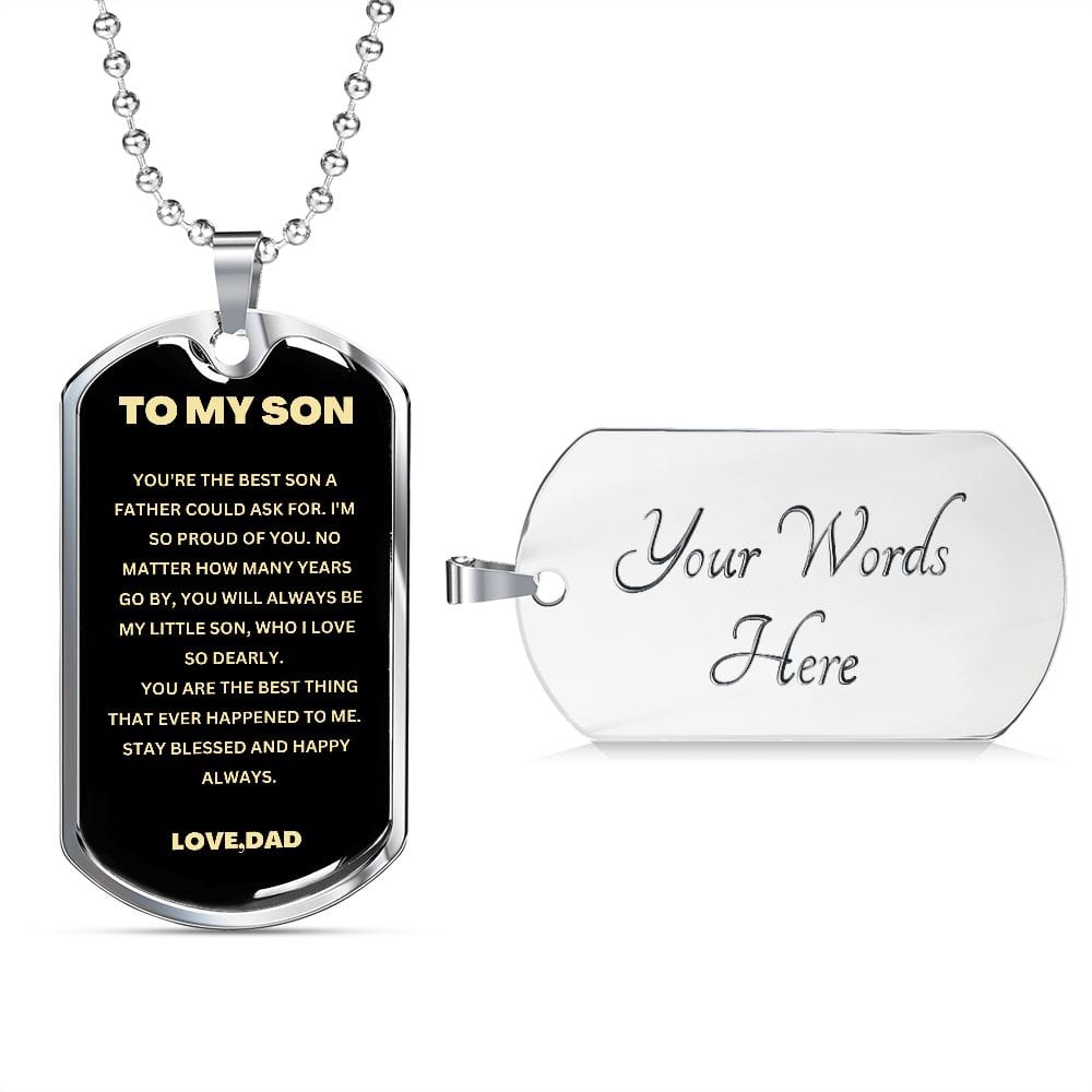 To My Son Dog Tag - Love Dad