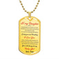 To My Daughter Love Dad - Dog Tag Necklace