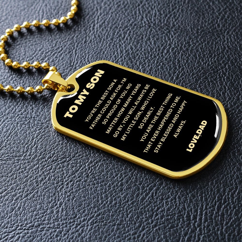 To My Son Dog Tag - Love Dad