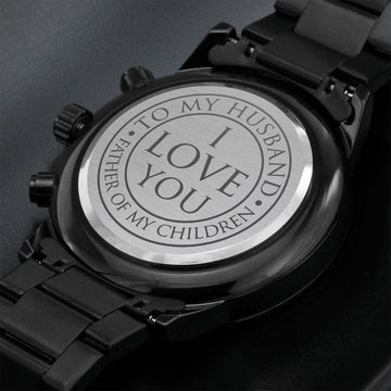 To My Husband -Engraved Design Black