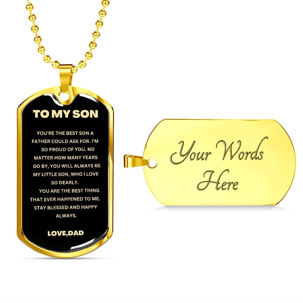 To My Son Dog Tag - Love Dad