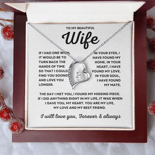 To My Beautiful Wife - Forever Love Necklace