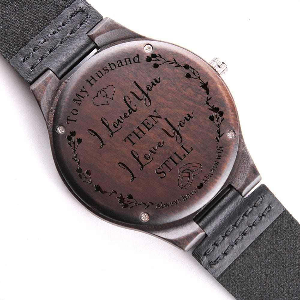To My Husband - Engraved Wooden Watch