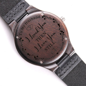 To My Husband - Engraved Wooden Watch