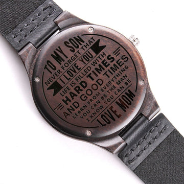 To My Son - Engraved Wooden Watch