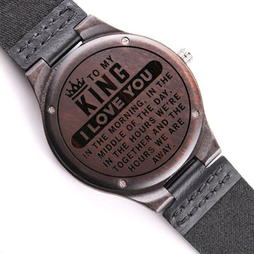 To My King - Engraved Wooden Watch