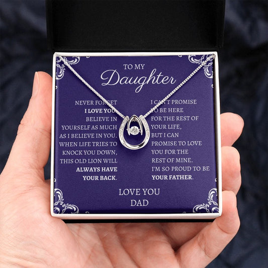 To My Daughter Love Dad - Lucky in Love Necklace