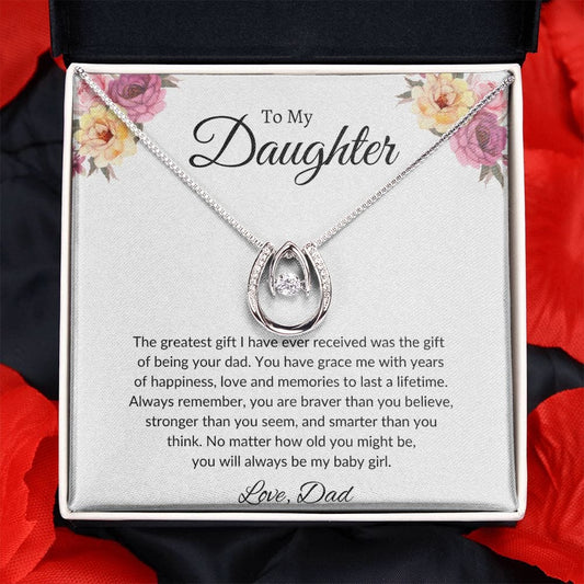 To My Daughter Love Dad - Lucky in Love Necklace
