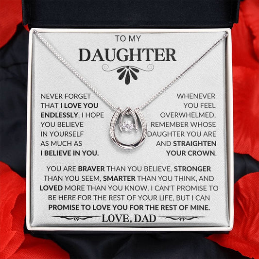To My Daughter Love Dad - Lucky In Love Necklace