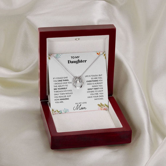 To My Daughter Love Mom - Lucky in Love Necklace