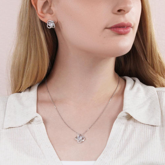 To My Soulmate -Love Knot earrings & necklace
