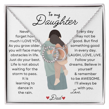 To My Daughter Love Dad - Perfect Pair Necklace