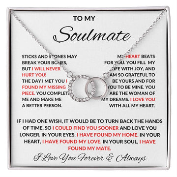 To My Soulmate - Perfect Pair Necklace