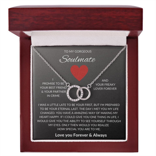 To My Gorgeous Soulmate - Perfect Pair Necklace