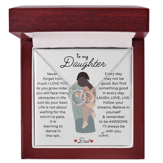 To My Daughter Love Dad - Perfect Pair Necklace