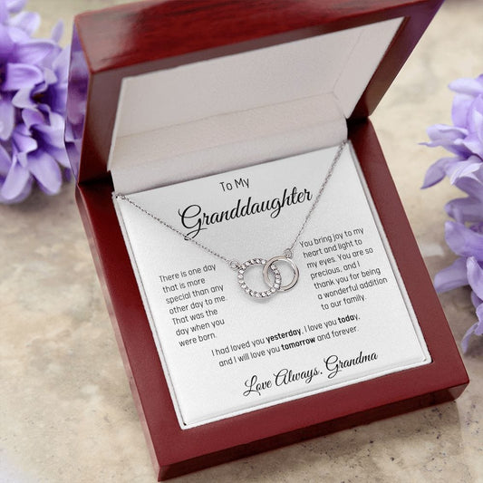 To My Granddaughter Love Grandma- Interlock ring
