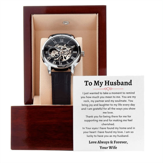 To My Husband - Men's Openwork Watch