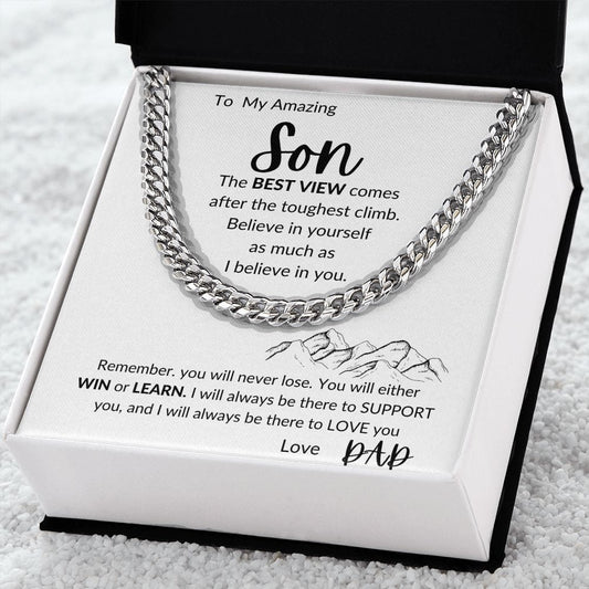 To My Amazing Son Love Dad - Cuban Link Necklace