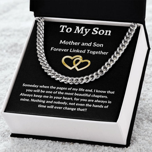 To My Son Love Mom - Cuban Link Necklace