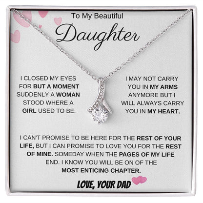 To My Beautiful Daughter Love Dad - Alluring Beauty Necklace