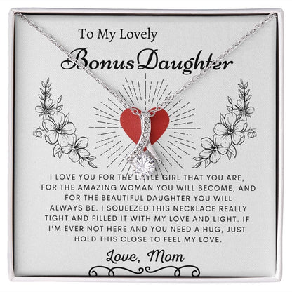 To My Lovely Bonus Daughter Love Mom - Alluring Beauty Necklace