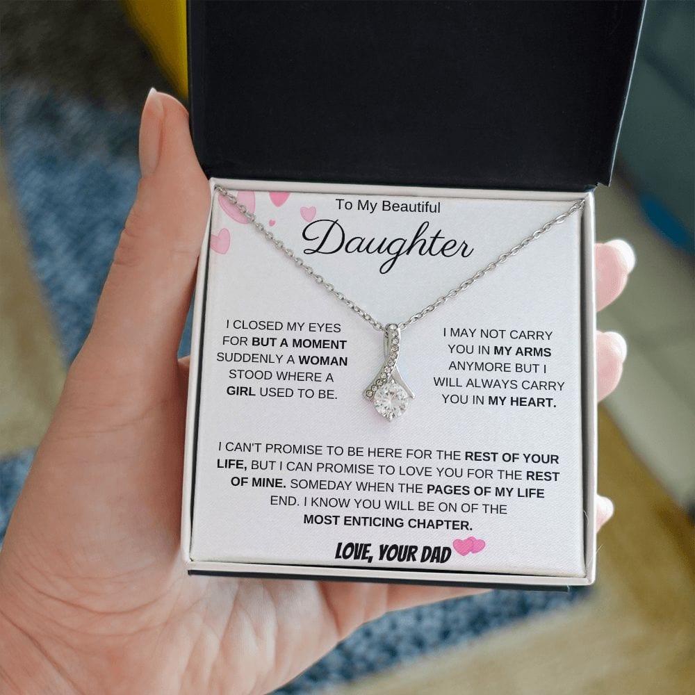 To My Beautiful Daughter Love Dad - Alluring Beauty Necklace