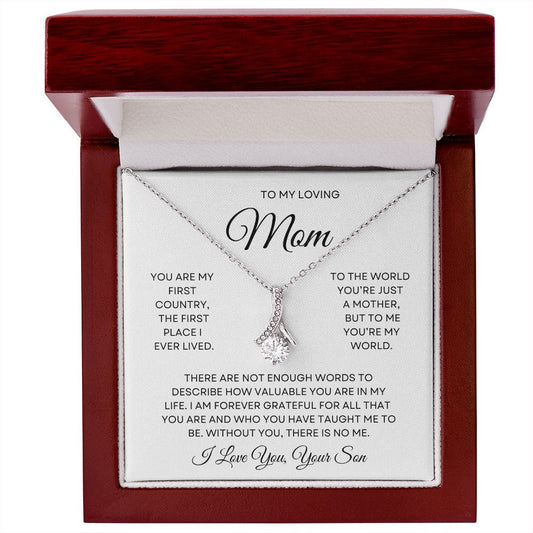 To My Loving Mom Love Your Son - Alluring Beauty Necklace