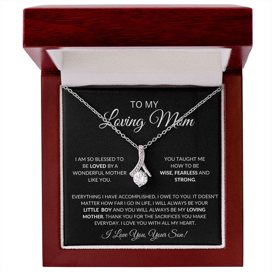To My Loving Mother Love Son - Alluring Beauty Necklace