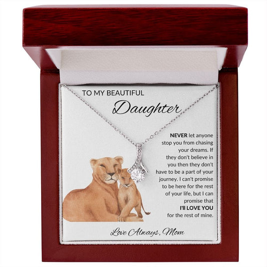 To My Beautiful Daughter Love Mom - Alluring Beauty Necklace