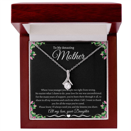 To My Amazing Mother Love Daughter - Alluring Beauty Necklace