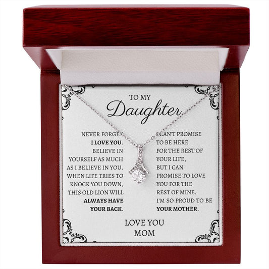 To My Daughter Love Mom - Alluring Beauty Necklace