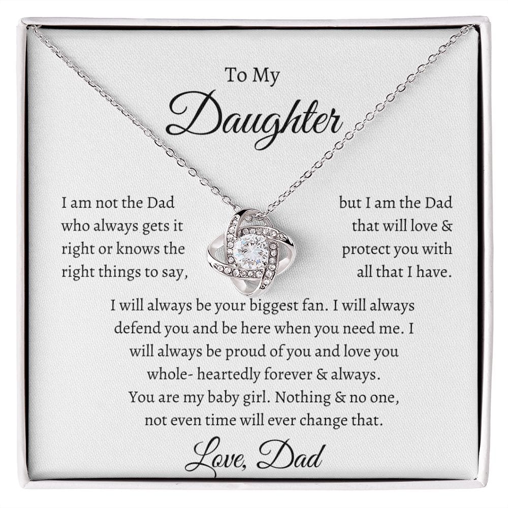 To My Daughter Love Dad - Love Knot Necklace