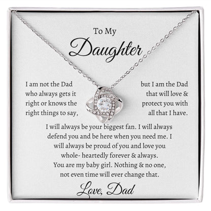 To My Daughter Love Dad - Love Knot Necklace